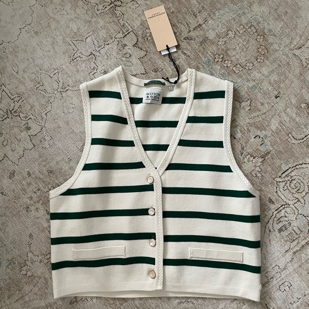 Scotch & Soda Amsterdam Striped Knit Vest NWT